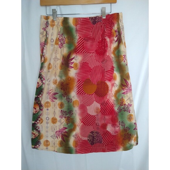 Vintage Christopher & Banks Women Sz 10 Button Wrap Skirt Knee Length Stretch - Picture 2 of 12